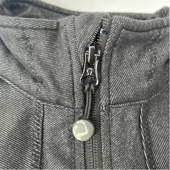 Lululemon jacket zip front denim slub black gym workout sz 6 - Picture 6 of 12